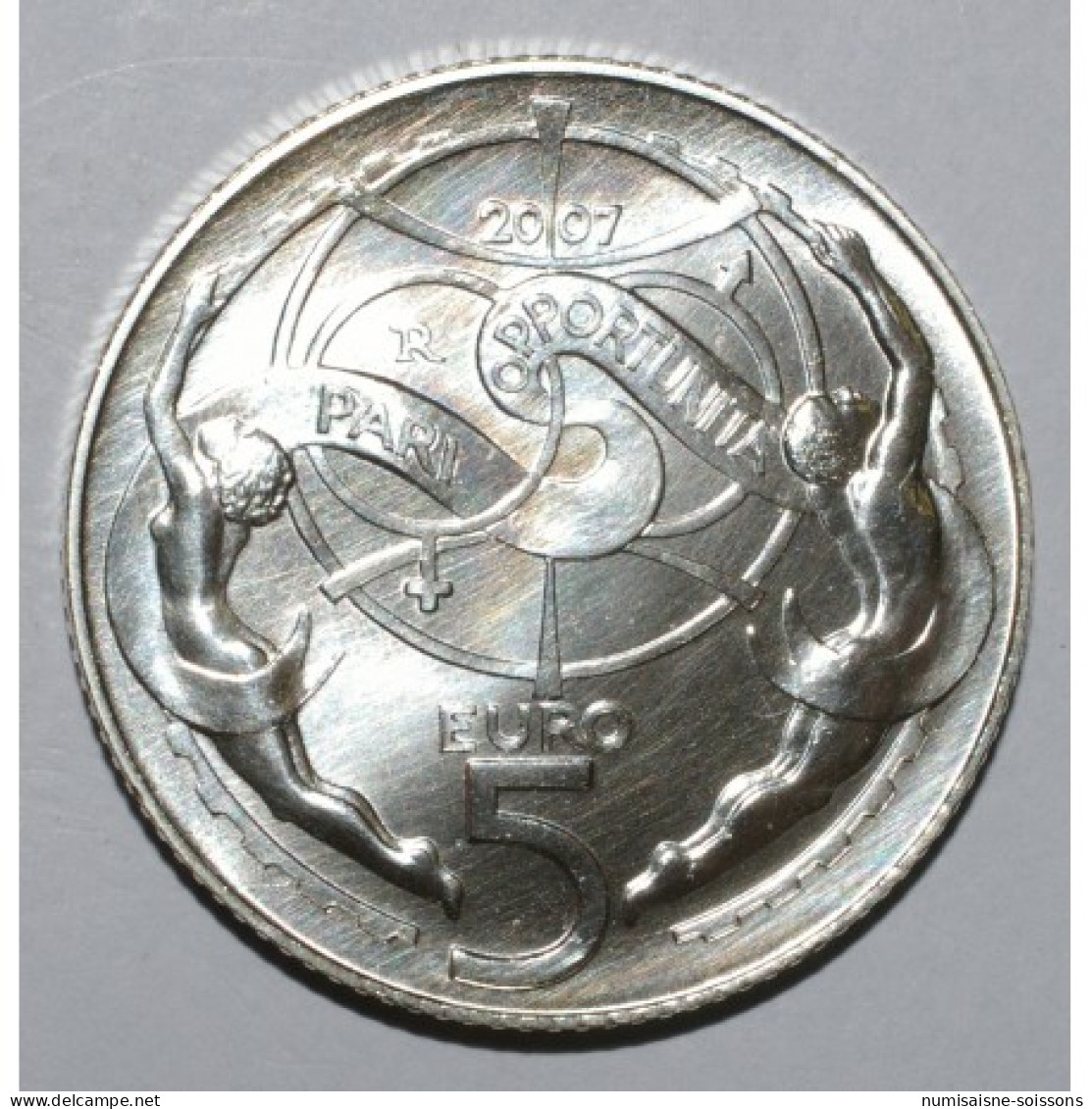 SAINT-MARIN - 5 EURO 2007 - EGALITE DES CHANCES - FLEUR DE COIN - San Marino