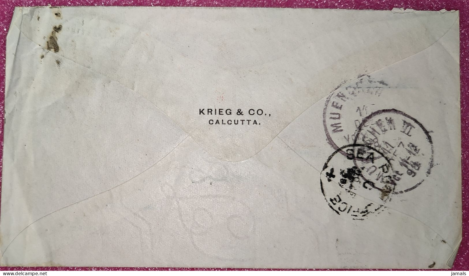 Br Queen Victoria Used On Cover, Calcutta To Germany - 1882-1901 Empire