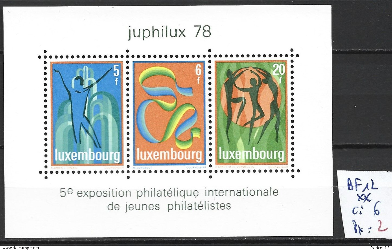 LUXEMBOURG BF 12 ** Côte 6 € - Blocks & Sheetlets & Panes