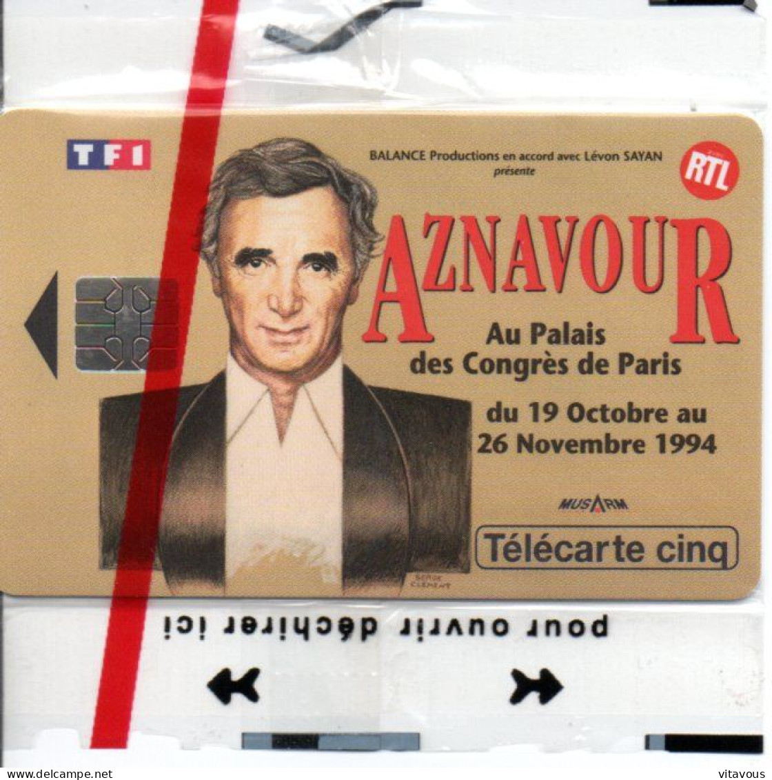 GN 83 -  AZNAVOUR Le Concert Télécarte FRANCE 5 Unités NEUVE LUXE Nsb Phonecard  (D 1021) - 5 Unità