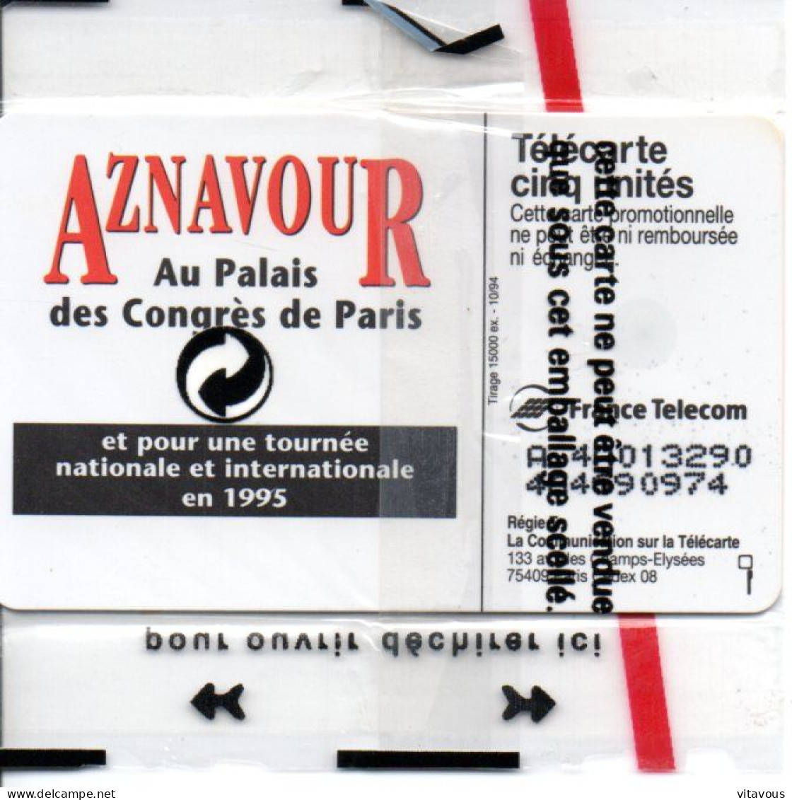 GN 83 -  AZNAVOUR Le Concert Télécarte FRANCE 5 Unités NEUVE LUXE Nsb Phonecard  (D 1021) - 5 Unità