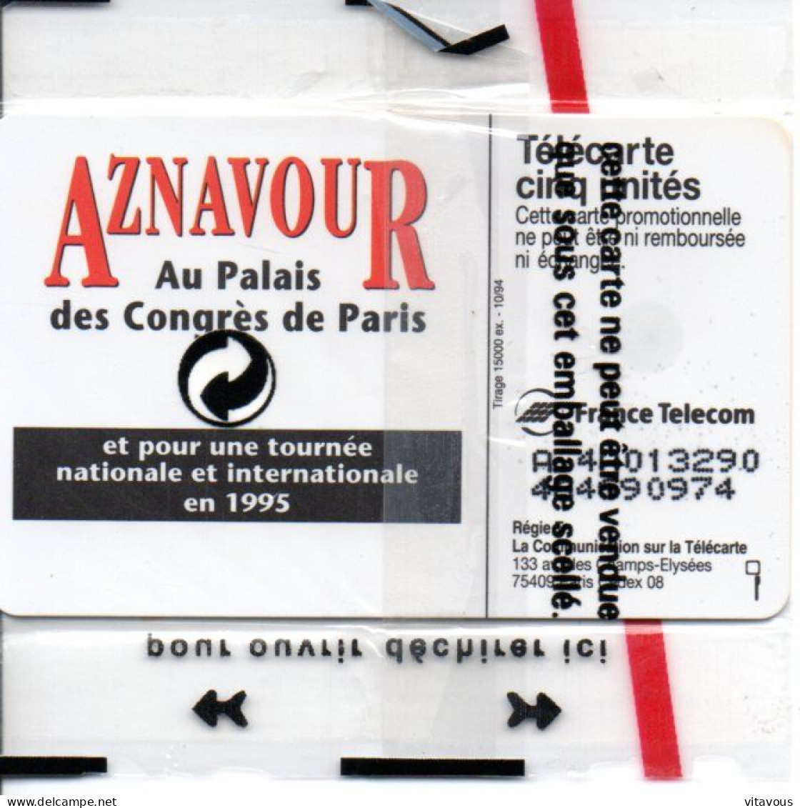 GN 83 -  AZNAVOUR Le Concert Télécarte FRANCE 5 Unités NEUVE LUXE Nsb Phonecard  (D 1021) - 5 Eenheden