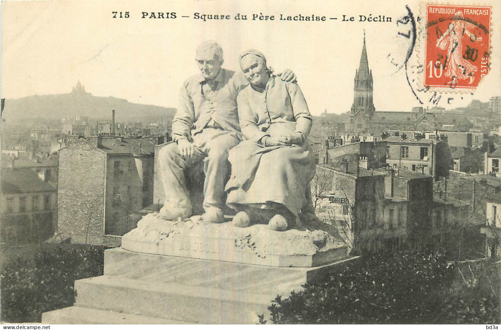 75 - PARIS - SQUARE DU PÈRE LACHAISE - LE DECLIN - Statues