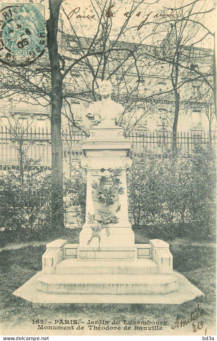 75 - PARIS - JARDIN DU LUXEMBOURG - MONUMENT DE BANVILLE - Statues