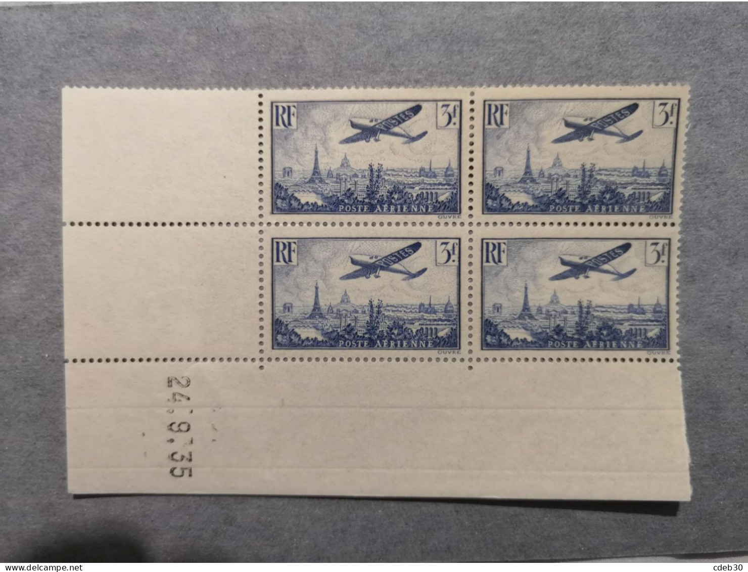 Coin Daté PA 12 ** Du 24.9.35 Neuf Avec Gomme - Airmail