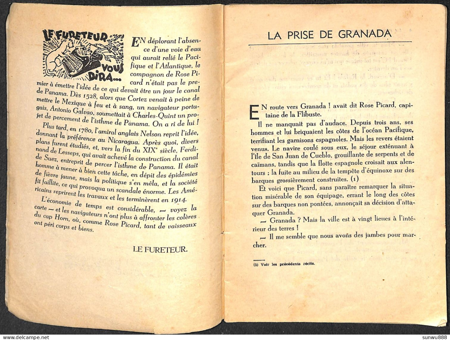 L'Hebdomadaire Des Grands Récits N° 50 (1949) Récit Spirou - La Prise De Granada - Spirou Et Fantasio