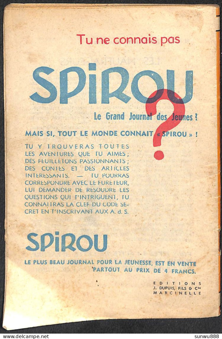 L'Hebdomadaire Des Grands Récits N° 50 (1949) Récit Spirou - La Prise De Granada - Spirou Et Fantasio