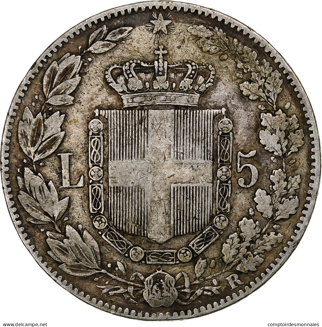 Italie, Umberto I, 5 Lire, 1879, Rome, Argent, TB+, KM:20 - 1878-1900 : Umberto I