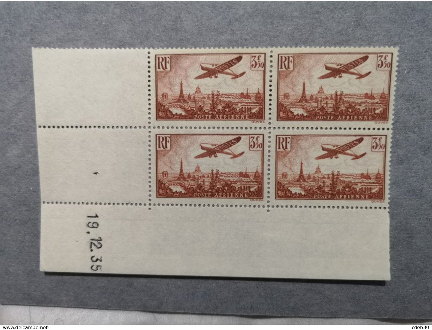 Coin Daté PA 13 ** Du 19.12.35 Neuf Avec Gomme - Airmail