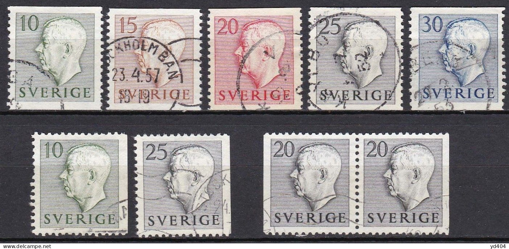 SE152 – SUEDE – SWEDEN – 1951 – GUSTAV VI ADOLF – MI 356/60 USED - Usados