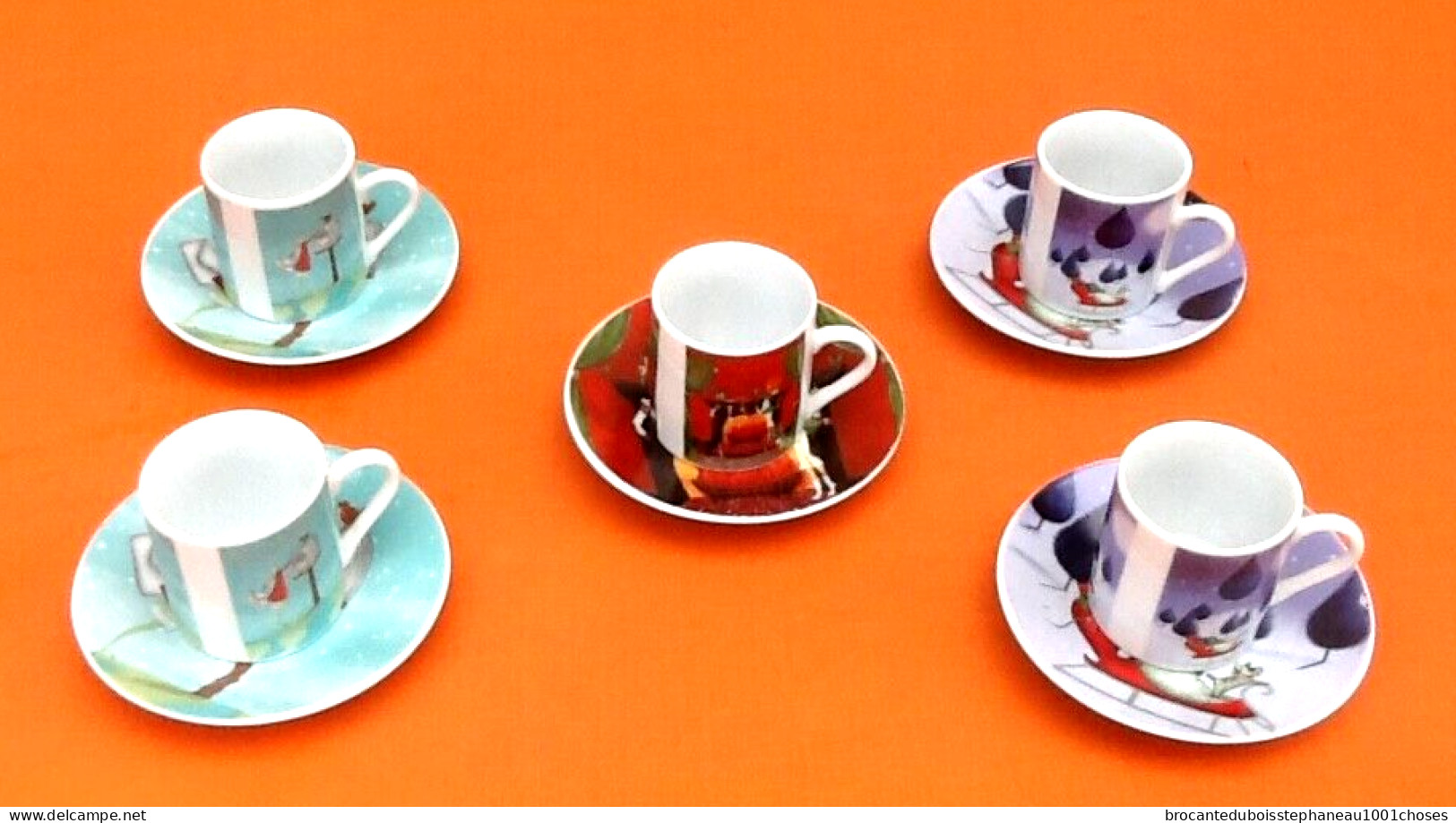 6 Tasses / Soucoupes à Café  Décor De Roses Porcelaine Fine - Andere & Zonder Classificatie