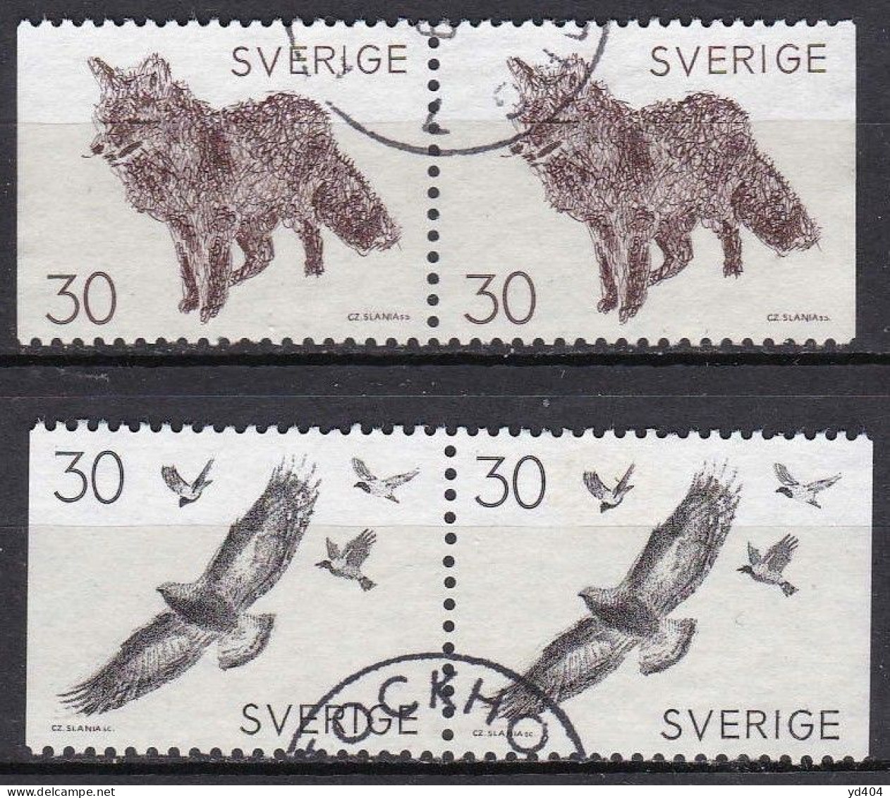 SE247 – SUEDE – SWEDEN – 1968 – SWEDISH FAUNA – Y&T 606/7a USED 4 € - Gebruikt