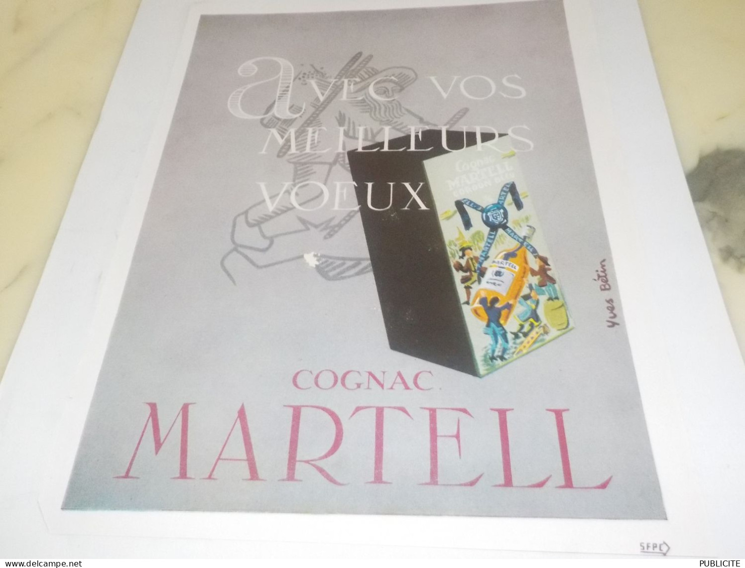 ANCIENNE PUBLICITE  MEILLEURS VOEUX COGNAC  MARTELL 1952 - Alcolici