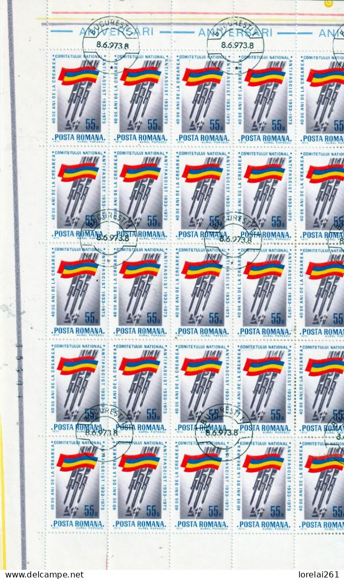 1973 - Le Comité National Antifasciste FULL X 25 - Full Sheets & Multiples