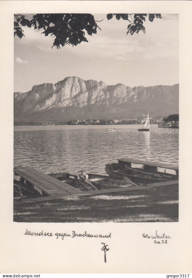 E4233) MONDSEE Gegen Drachenwand - Steg Segelboot Etc. AL !! FOTO WENTER - Mondsee