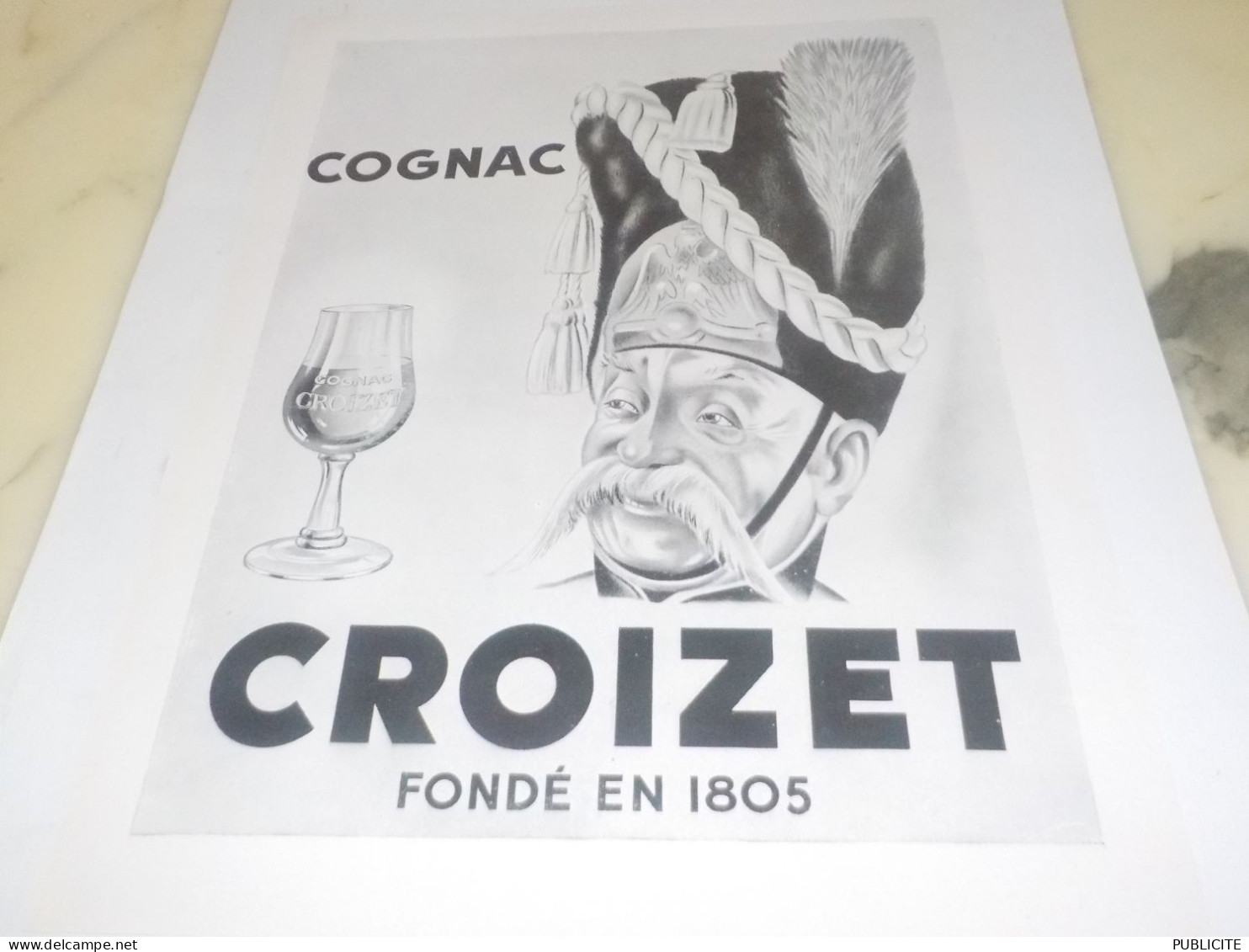 ANCIENNE  PUBLICITE  COGNAC  CROIZET 1950 - Alcools