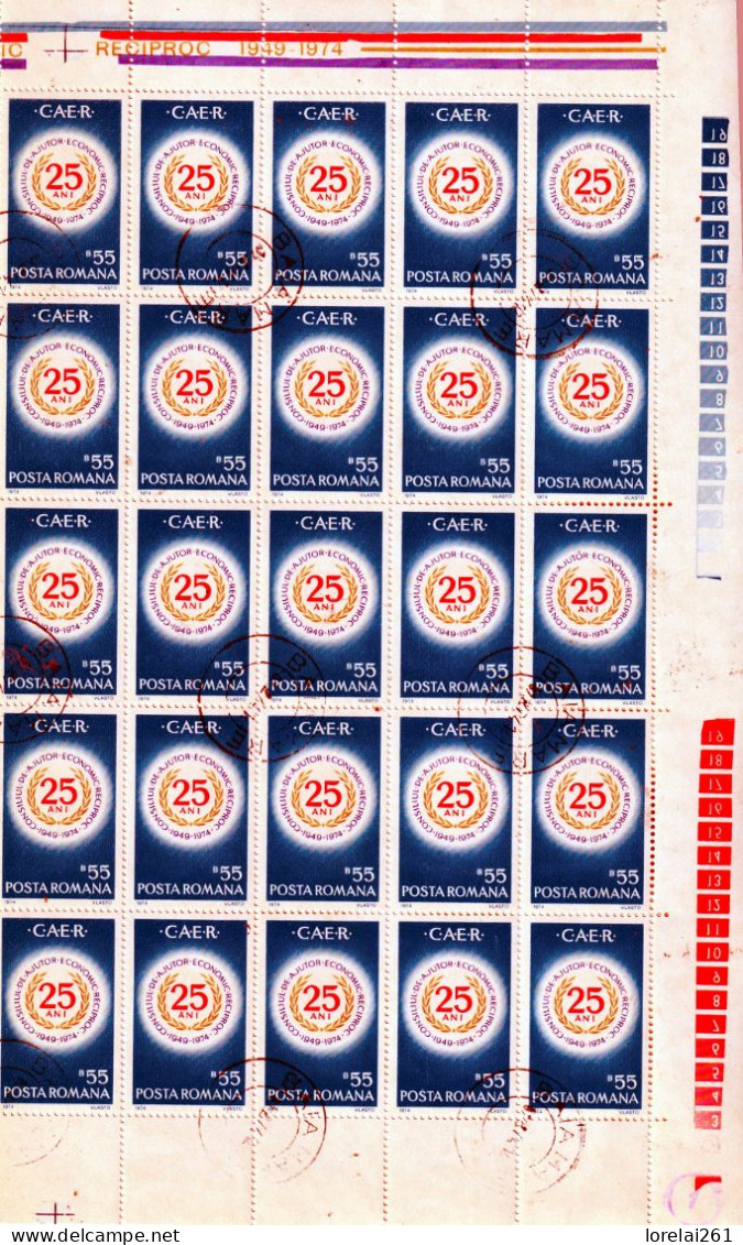 1974 - C.A.E.R.  FULL X 25 - Full Sheets & Multiples