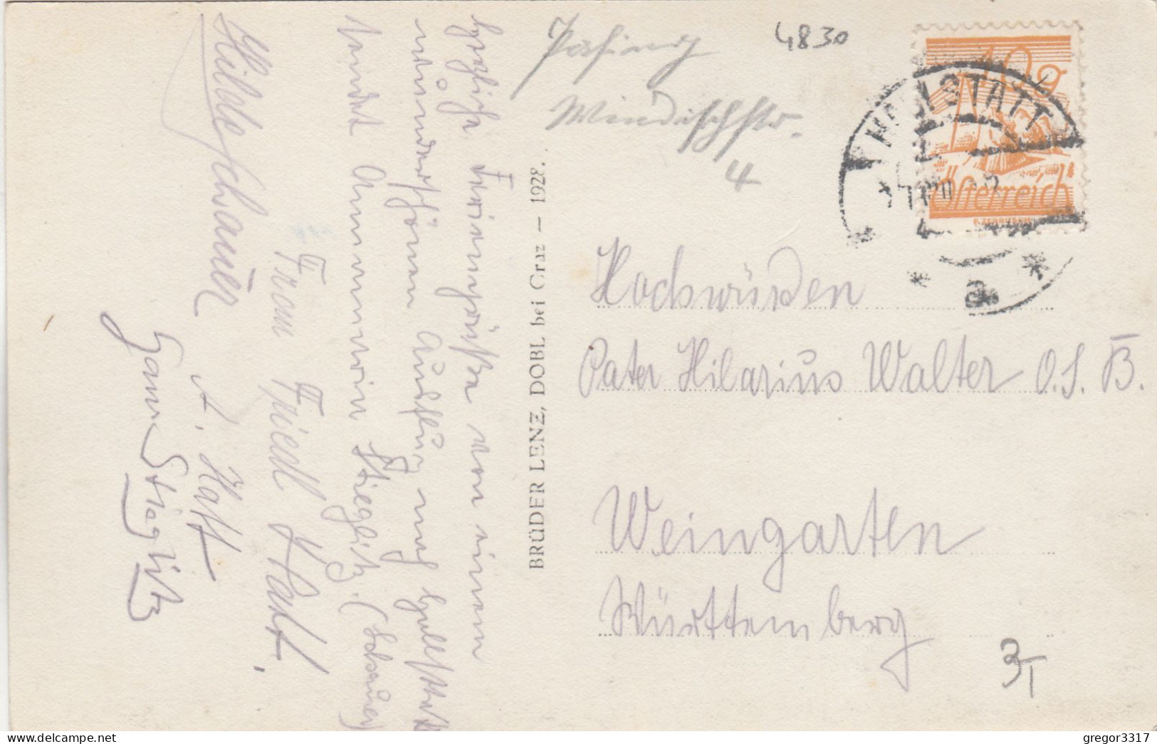 E4238) HALLSTATT - Hallstättersee Von Oben Mit D. Dachstein ALT! 1927 - Hallstatt