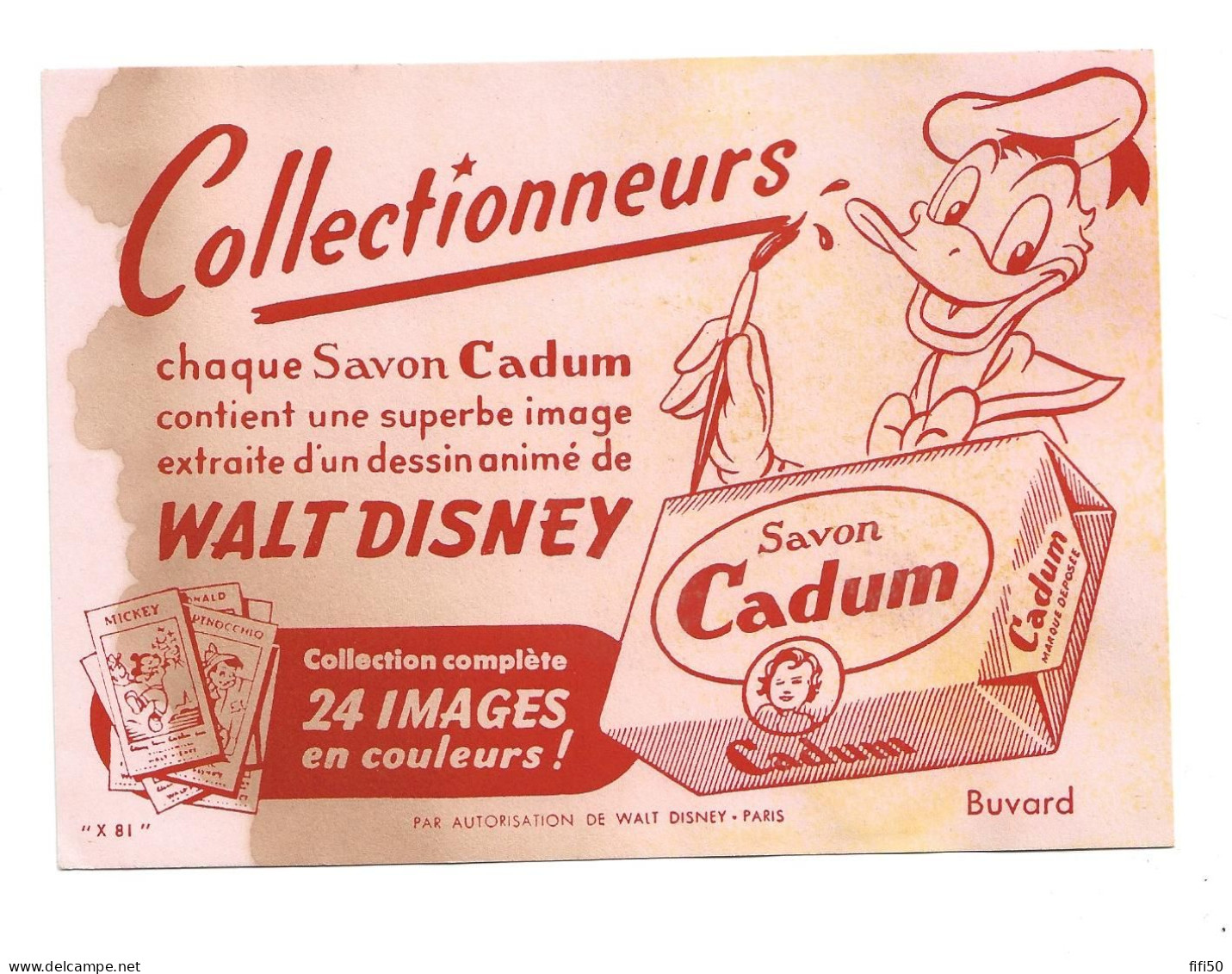 Buvard  SAVON CADUM Illustré Par W Disney Mais Image Absente Donald - Parfum & Cosmetica