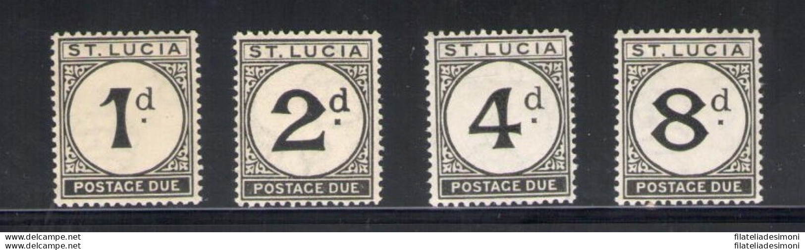 1933-37 ST. Lucia - Tasse - Serie Di 4 Valori - Stanley Gibbons N . D3-D6 - MH* - Autres & Non Classés