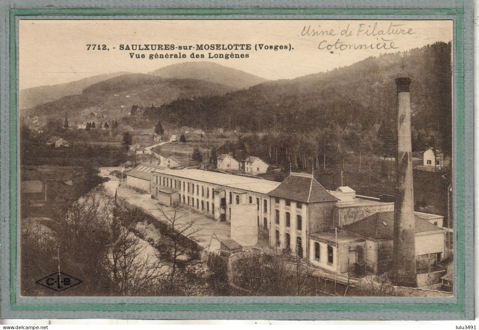 CPA - SAULXURES-sur-MOSELOTTE (88) - Aspect De L'Usine De Filature Cotonnière Des Longères Dans Les Années 30 - Saulxures Sur Moselotte