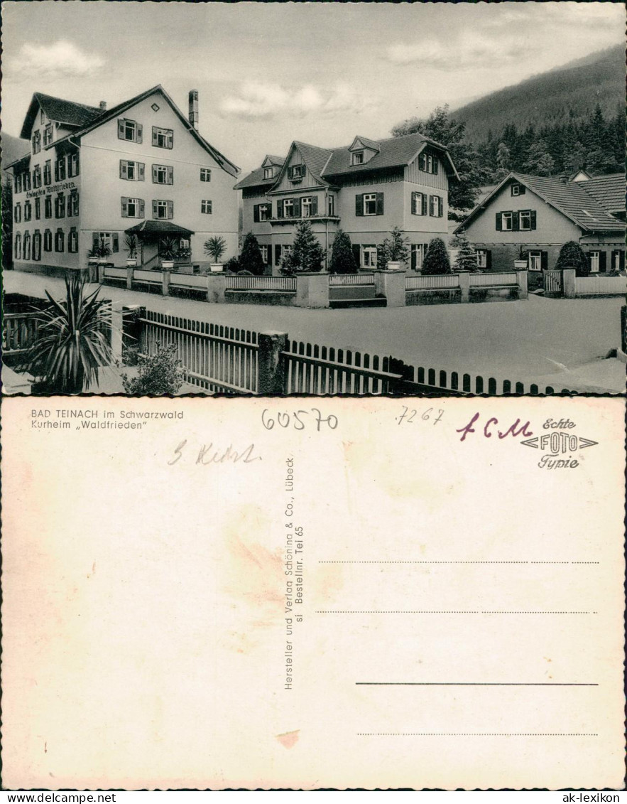 Ansichtskarte Bad Teinach-Zavelstein Kurheim Waldfrieden 1956 - Bad Teinach