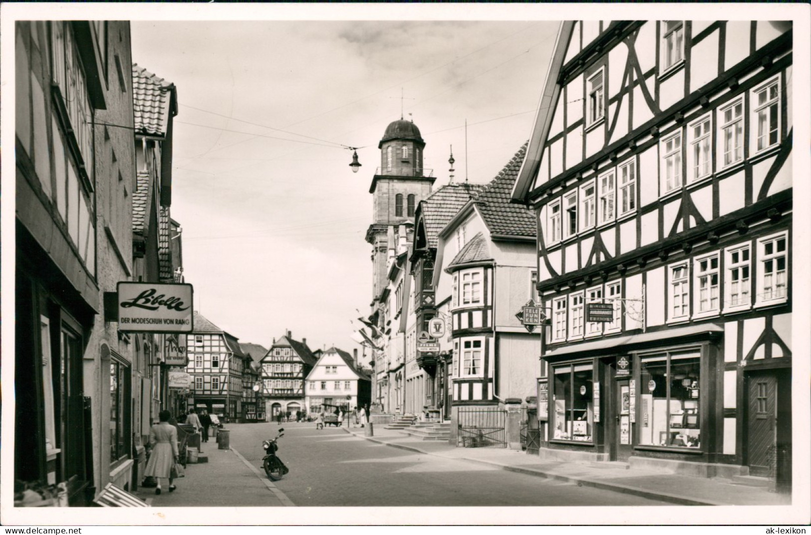 Ansichtskarte Lauterbach (Hessen) Marktplatz, Geschäfte 1951 - Lauterbach