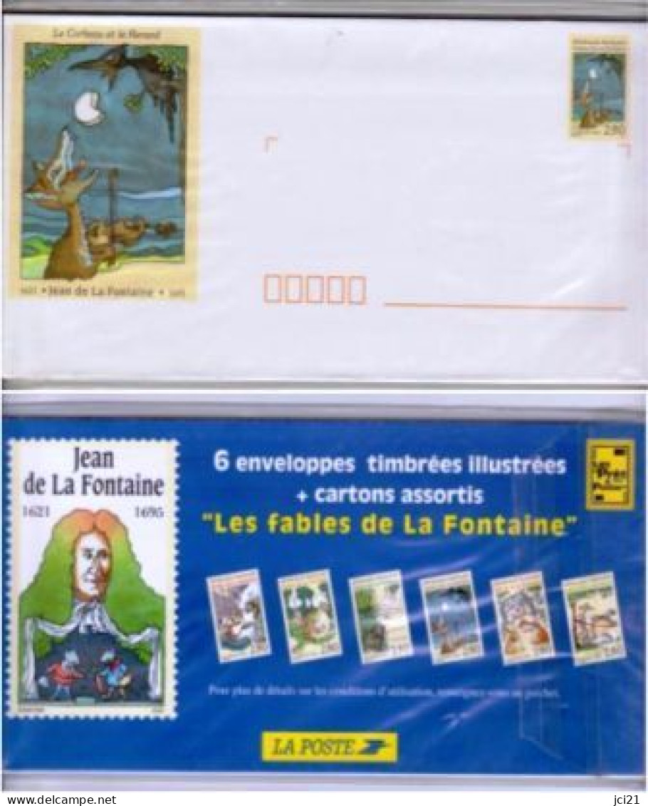 6 ENVELOPPES PAP SOUS BLISTER " FABLES DE LA FONTAINE " (2331)_ENV62 - Prêts-à-poster:Stamped On Demand & Semi-official Overprinting (1995-...)