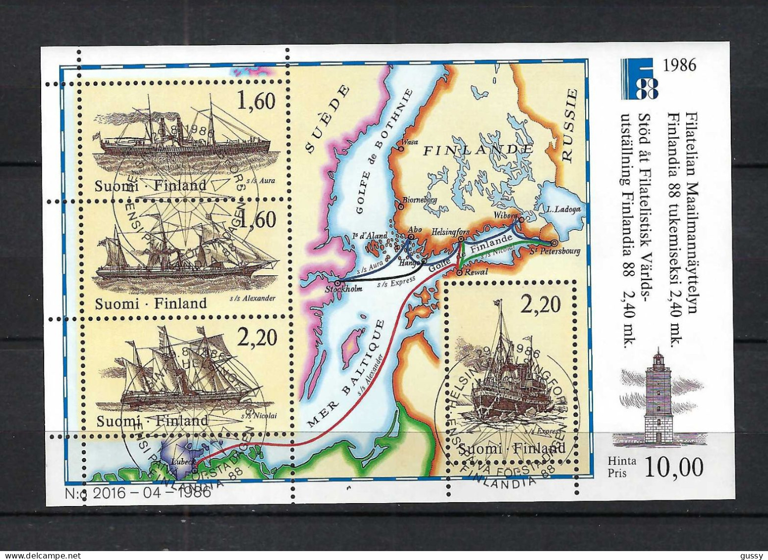 FINLANDE Ca.1986: Bloc Obl. CAD PJ - Blocks & Sheetlets