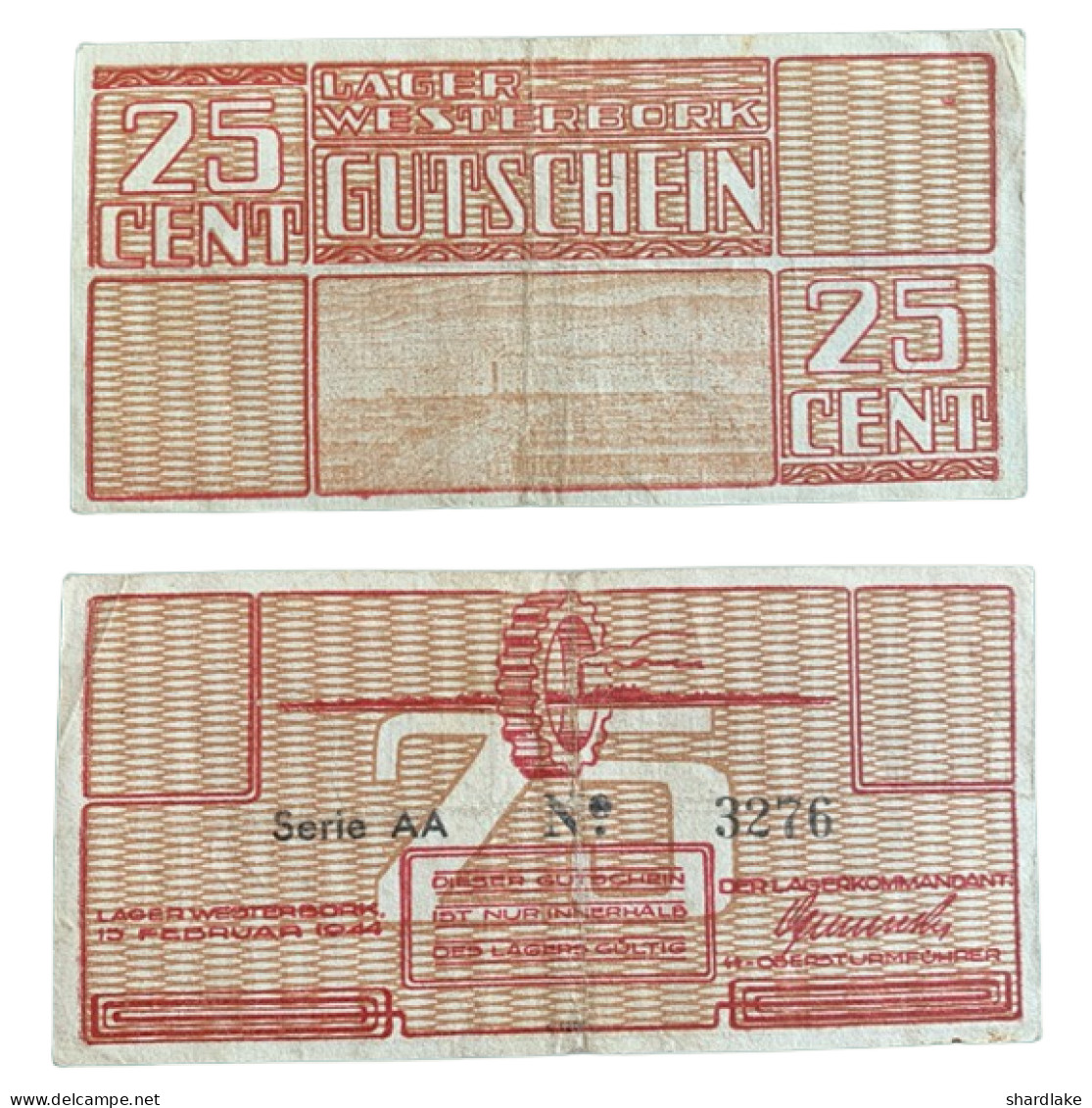 Kampgeld Westerbork 25 Cent - [7] Colecciones