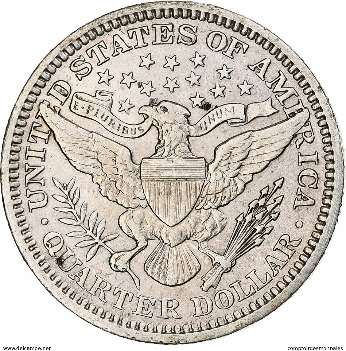 États-Unis, Quarter, Barber, 1910, Philadelphie, Argent, TTB+ - 1892-1916: Barber