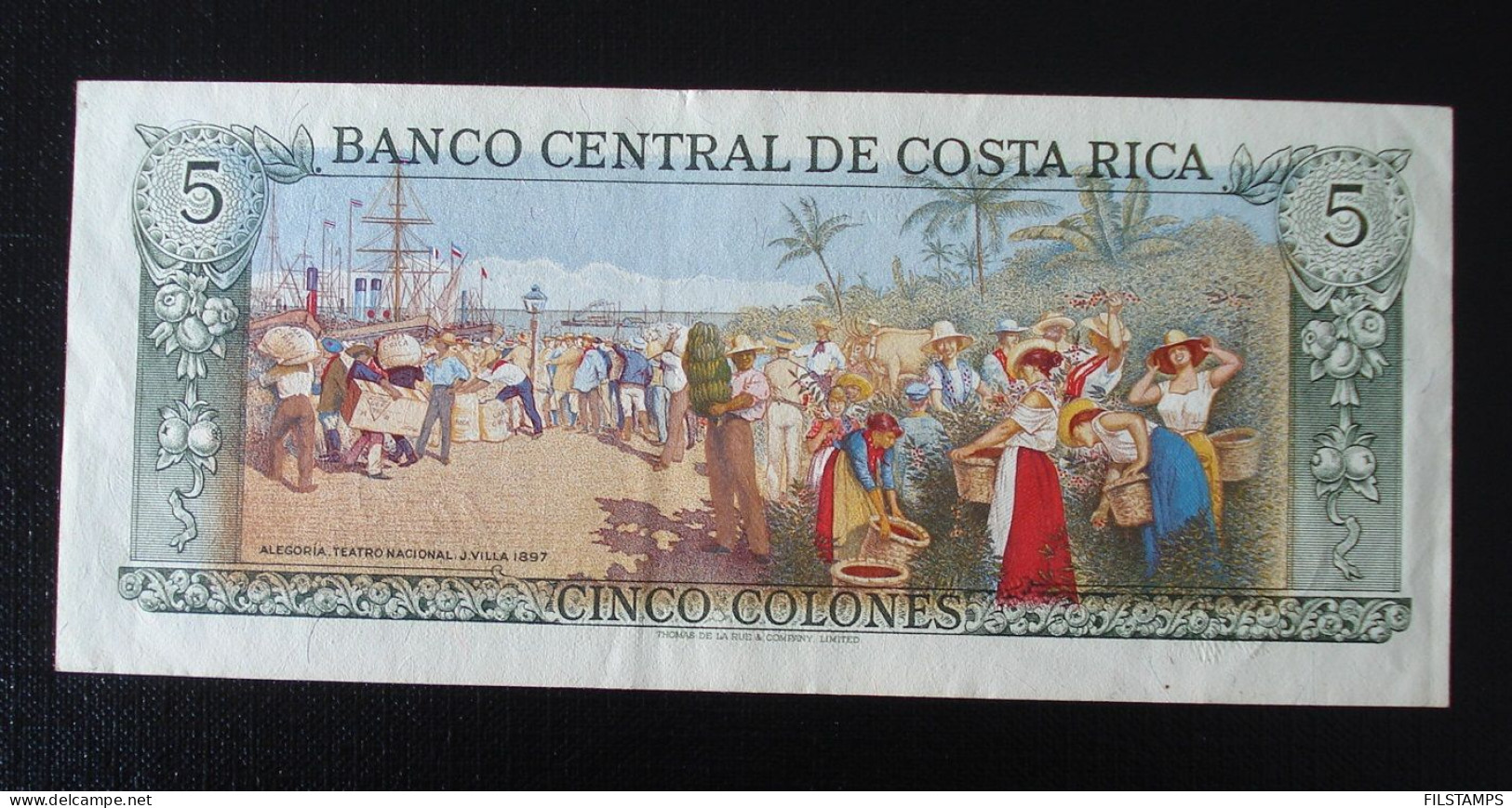 COSTA RICA 5 COLONES 1992. AUNCIRCULATED. BANKNOTE - Costa Rica