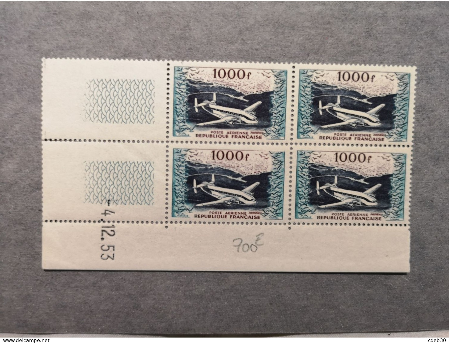 Coin Daté PA 33 ** Du 4.12.53 Neuf Avec Gomme - Airmail