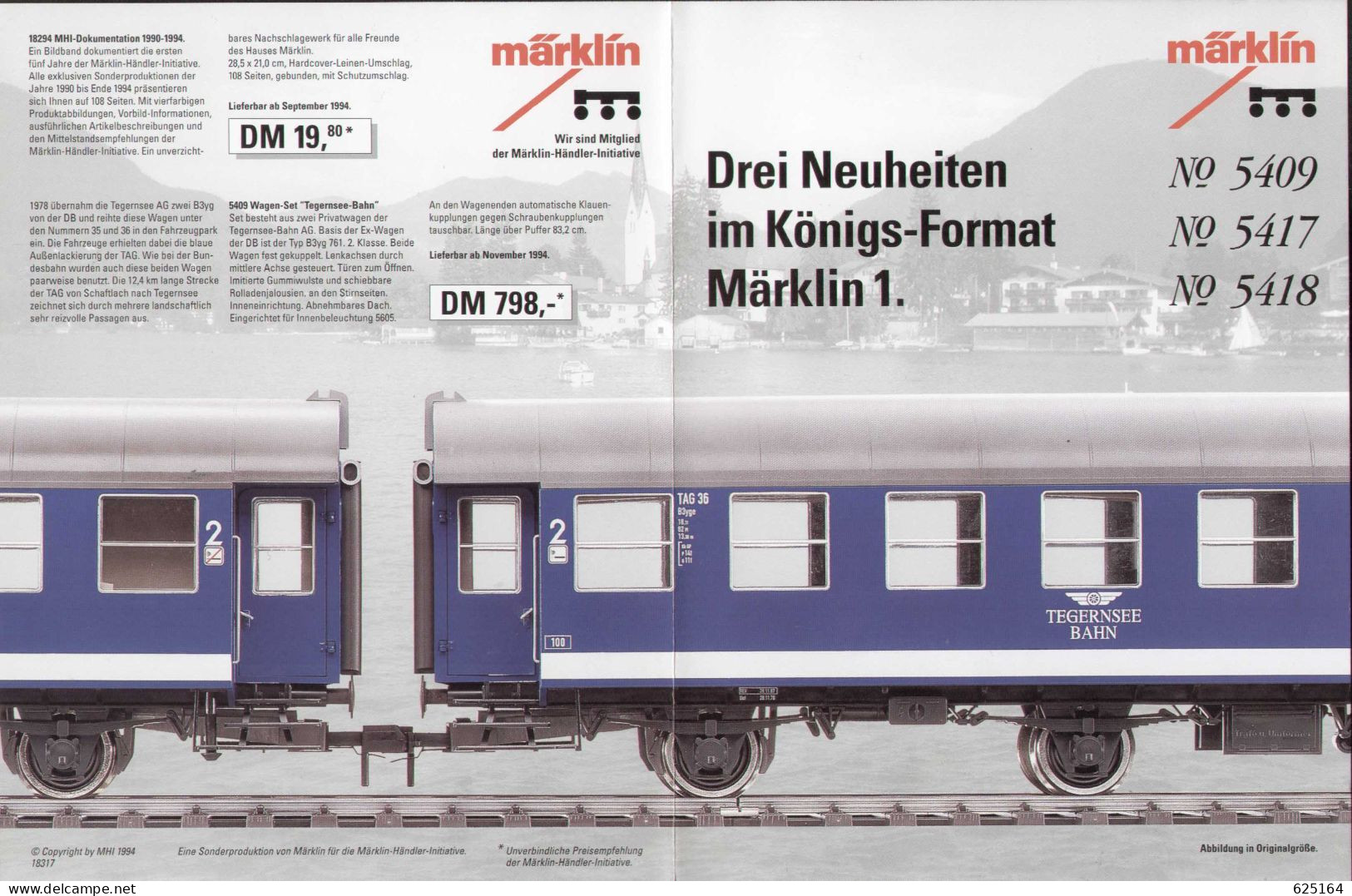 Catalogue MÄRKLIN 1994 Neuheiten  Im Königs-Format Spur 1 - Alemania