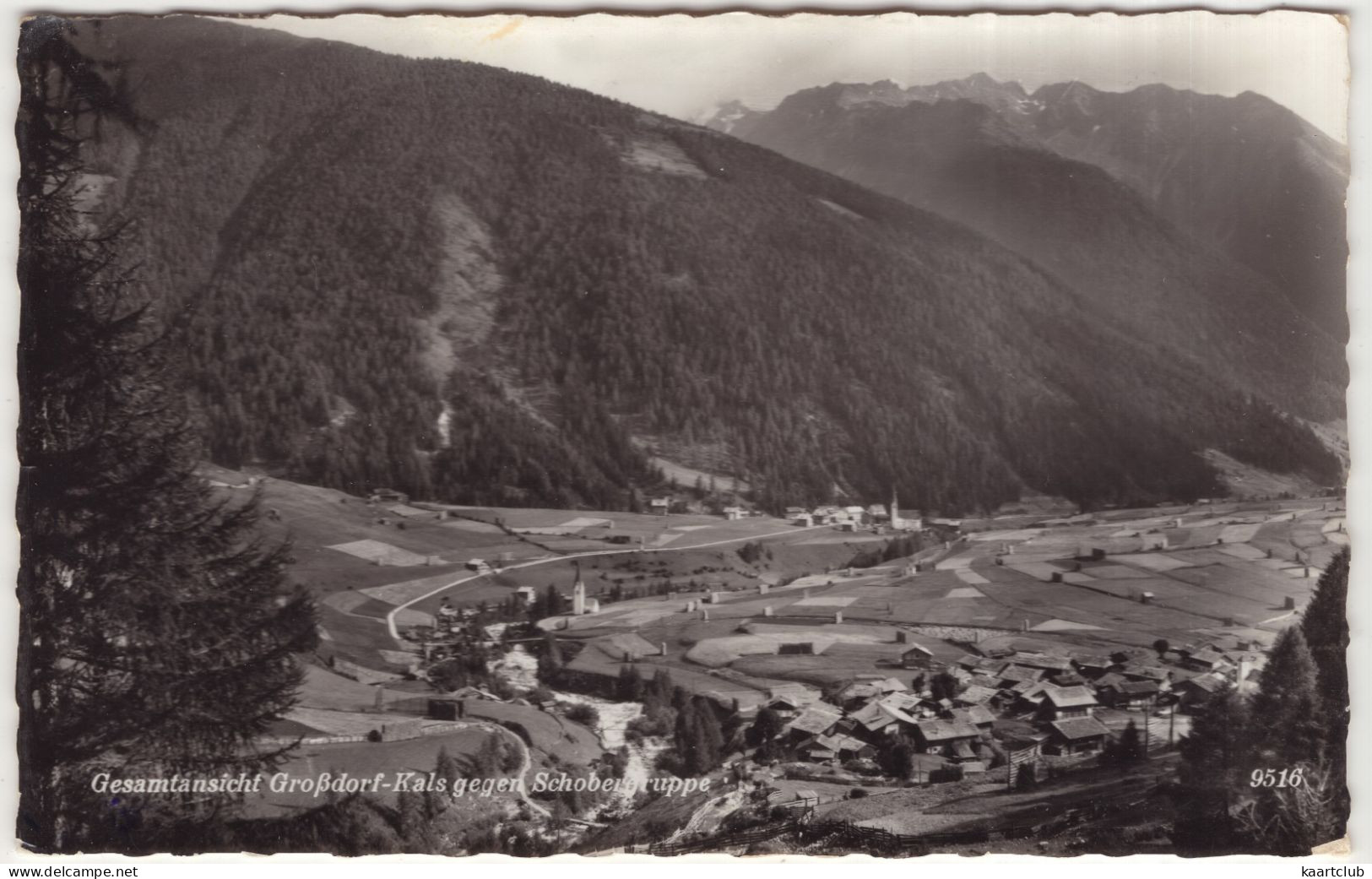 Gesamtansicht Großdorf-Kals Gegen Schobergruppe  - (Österreich/Austria) - 1965 - Lienz