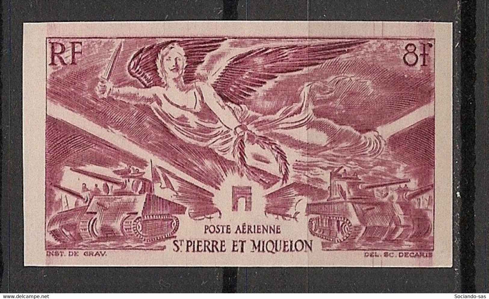 SPM - 1946 - Poste Aérienne PA N°YT. 11 - Victoire WW2 - Non Dentelé / Imperf. - Neuf Luxe ** / MNH / Postfrisch - Nuovi