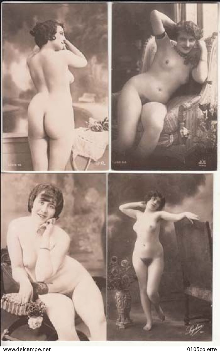 4 Cartes - Femme Nue - Riproduction Di Foto D'epàque - PRIX FIXE - ( Cd059) - Monier