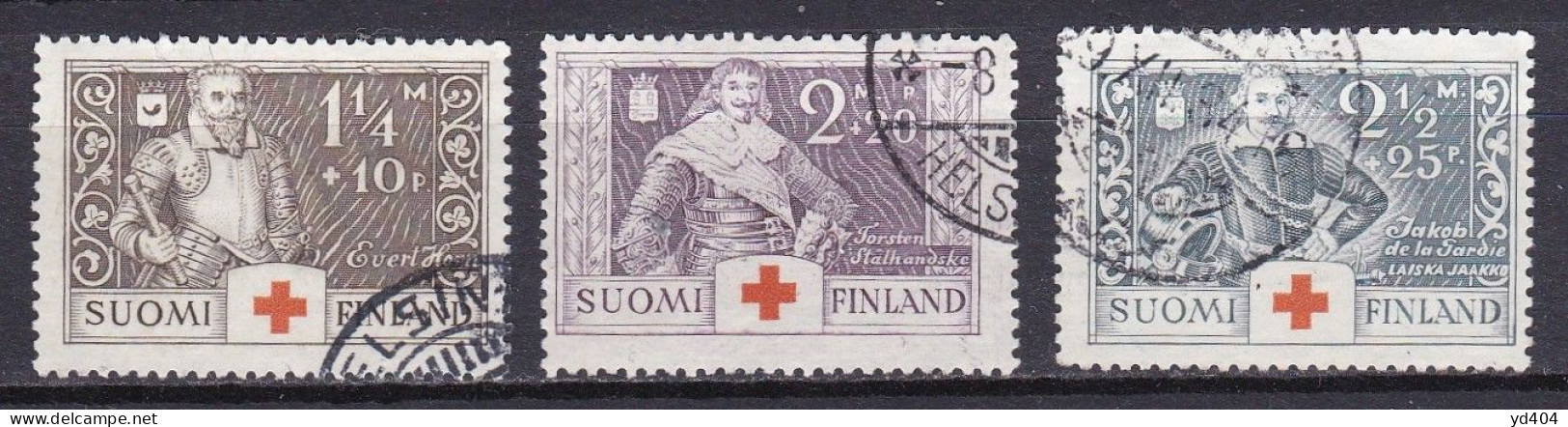 FI048 – FINLANDE – FINLAND – 1934 – RED CROSS FUND – SC B15/17 USED 15 € - Used Stamps