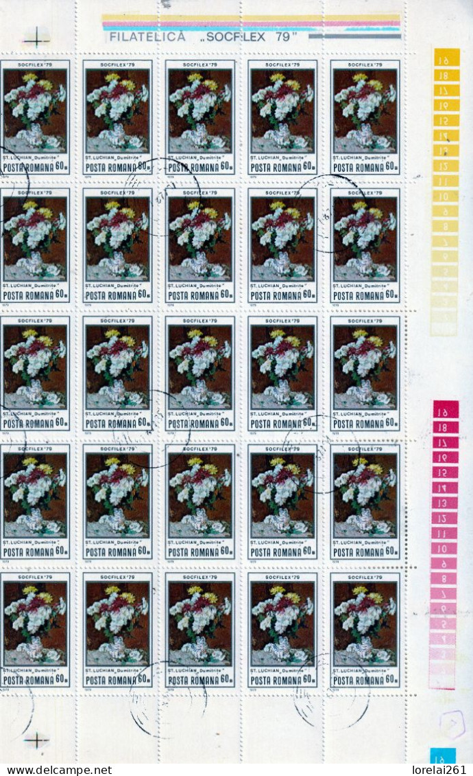 1979 - Peintre Stefan Luchian / Fleurs FULL X 25 - Full Sheets & Multiples