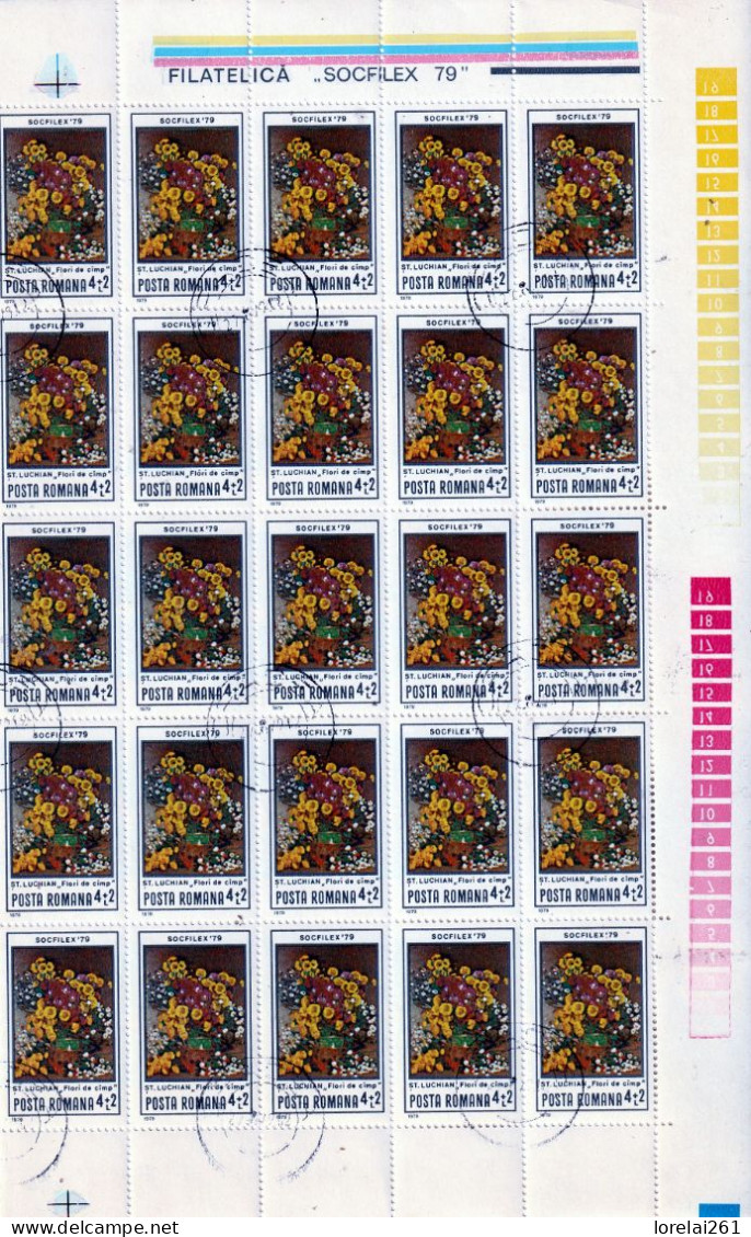 1979 - Peintre Stefan Luchian / Fleurs FULL X 25 - Full Sheets & Multiples