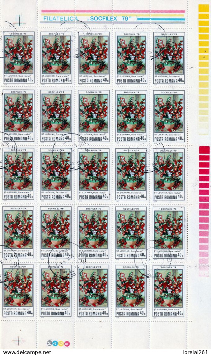 1979 - Peintre Stefan Luchian / Fleurs FULL X 25 - Full Sheets & Multiples