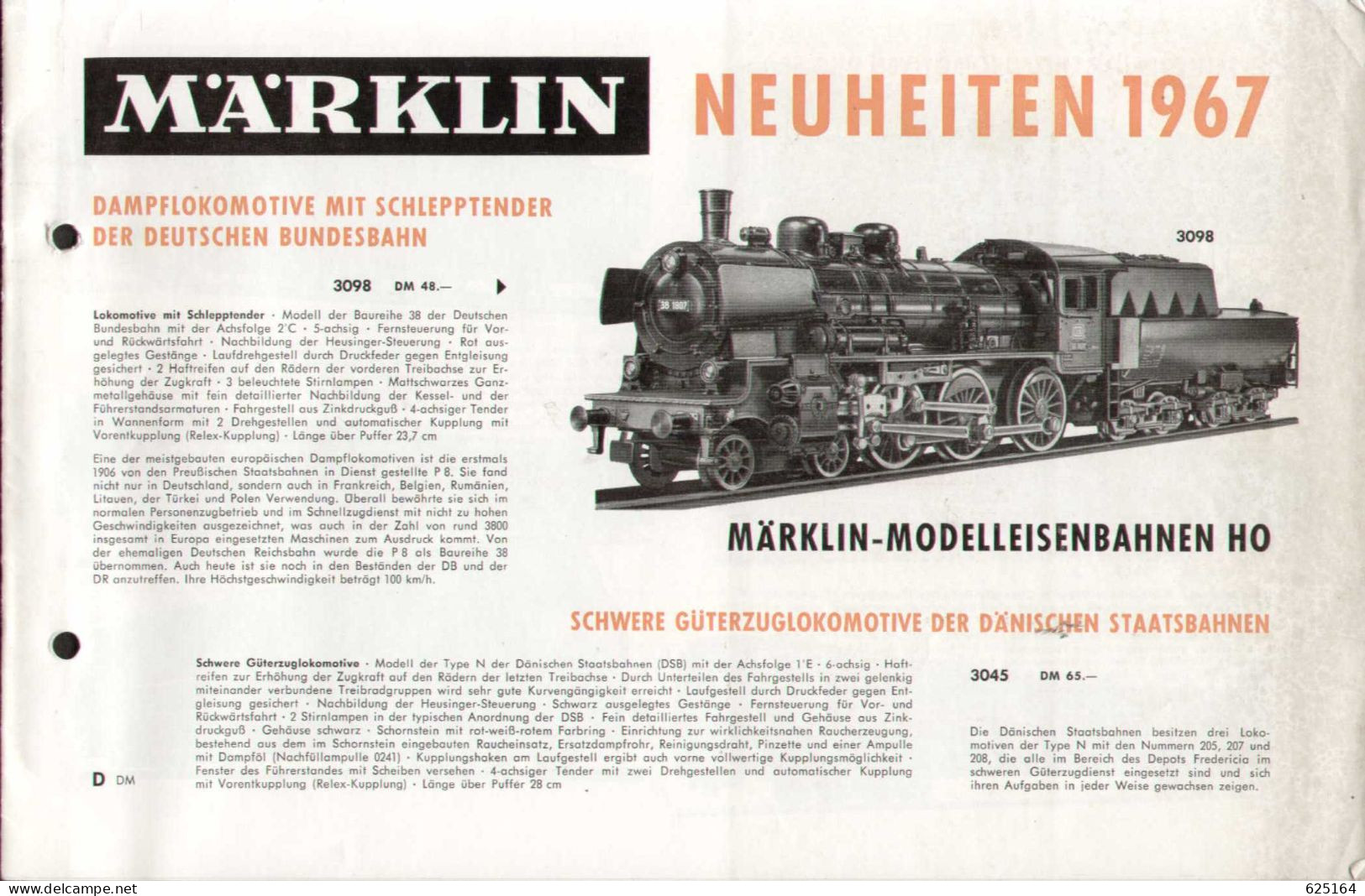 Catalogue MÄRKLIN 1967 Neuheiten HO + HAMO + AUTORENNBAHN SPRINT - Deutsch