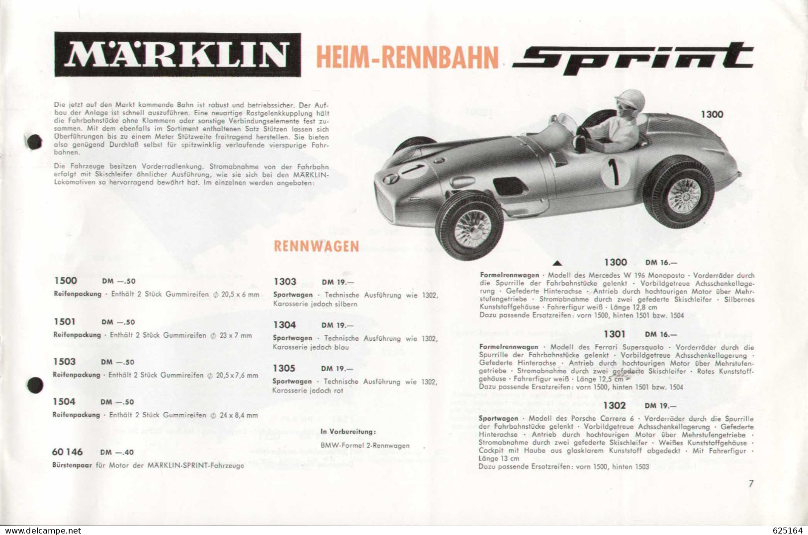 Catalogue MÄRKLIN 1967 Neuheiten HO + HAMO + AUTORENNBAHN SPRINT - German