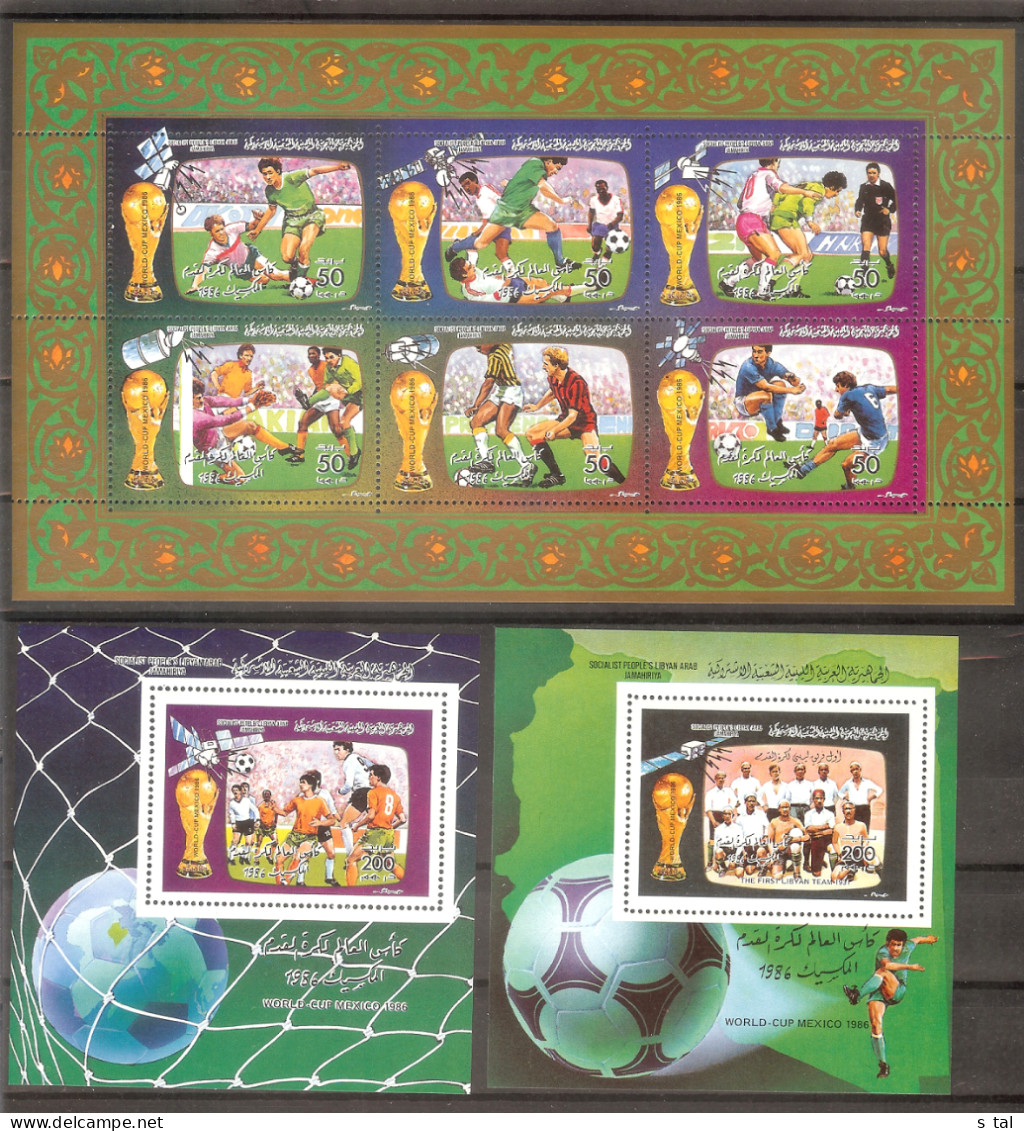 LIBYA World Cup-86(soccer),space Sheetlet+2 S/Sheets  MNH - Other & Unclassified