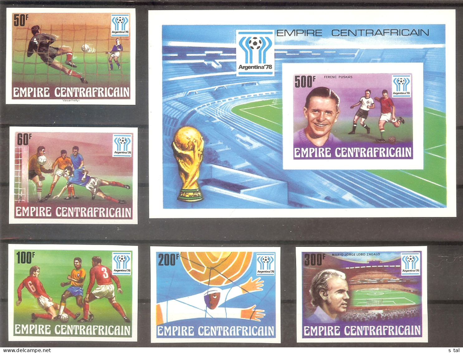 CENTRAL AFRICA World Cup-78(soccer) Set 5 Stamps+ S/Sheet Imperf.  MNH - Other & Unclassified