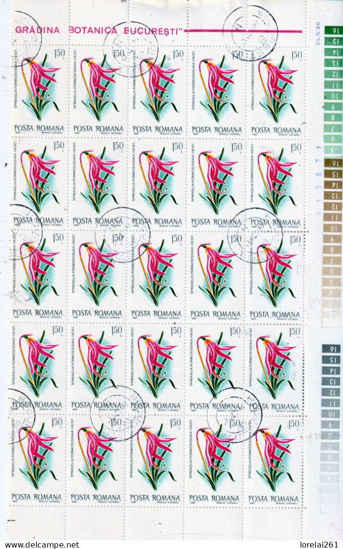 1980 - Fleurs Du Jardin Botanique FULL X 25 - Fogli Completi