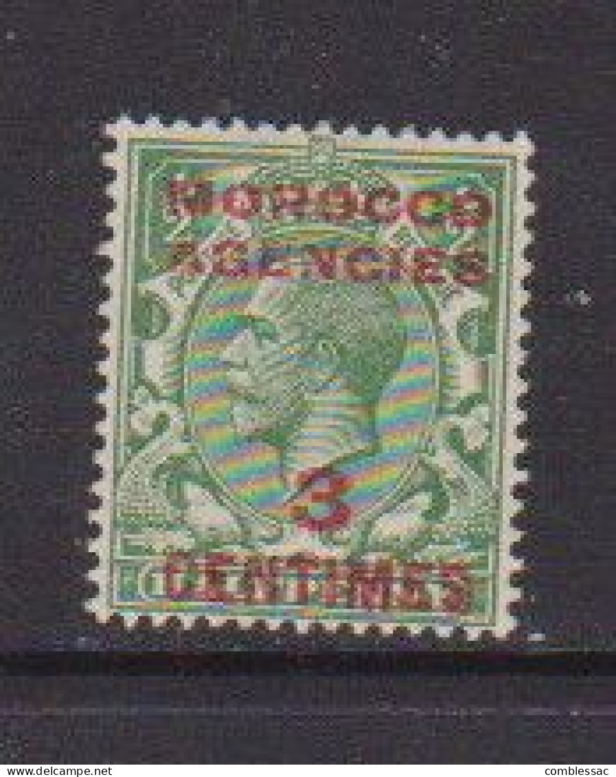 MOROCCO  AGENCIES    1917    3c  On  1/2d  Green    MH - Morocco Agencies / Tangier (...-1958)