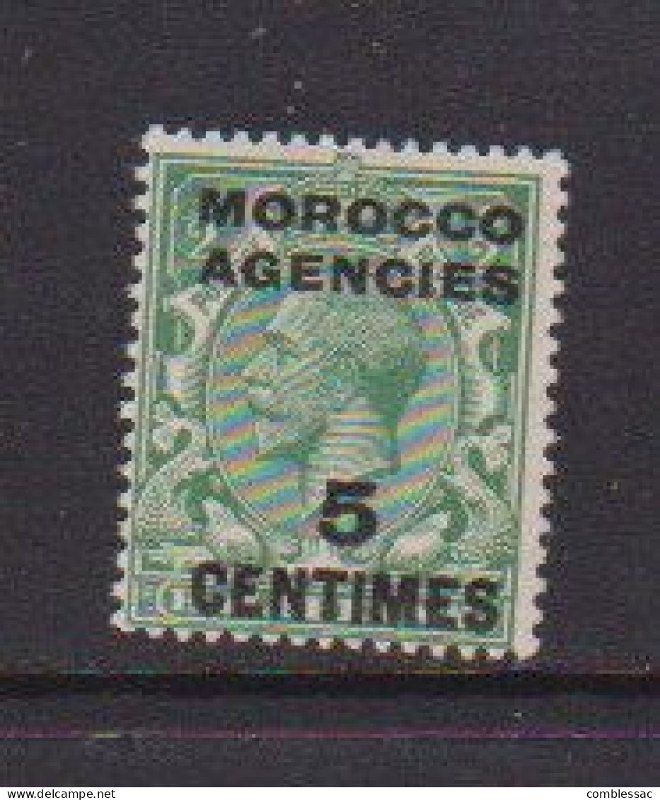 MOROCCO  AGENCIES    1917    5c  On  1/2d  Green    MH - Postämter In Marokko/Tanger (...-1958)