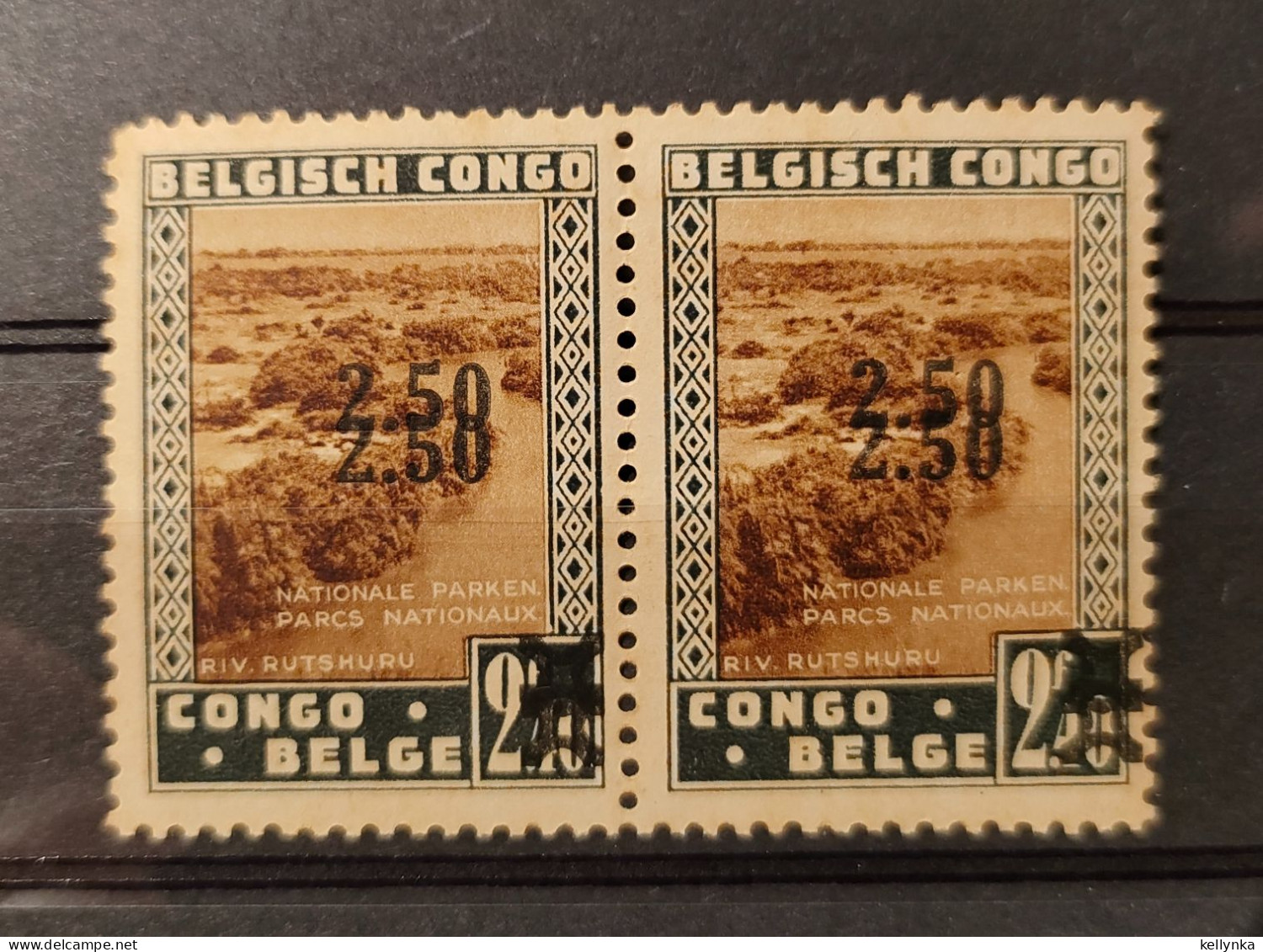 Congo Belge - 227-Cu2 - Double Surcharge - En Paire - Parcs Nationaux - 1941 - MH (Rouille) - Ongebruikt