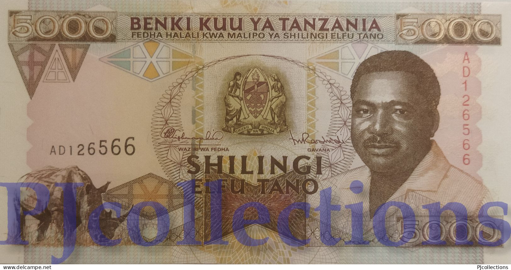 TANZANIA 5000 SHILINGI 1995 PICK 28 UNC - Tanzanie